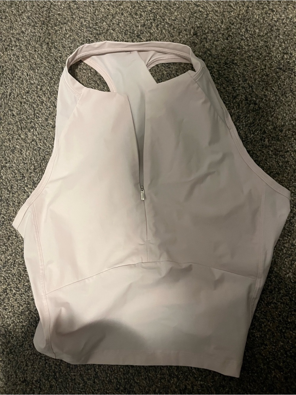 Athleta front zip Racerback Crop Top L
